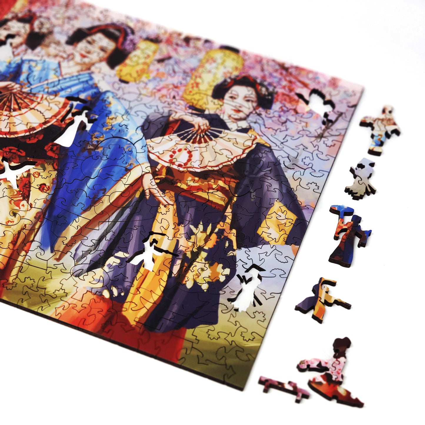Wooden Jigsaw Puzzle with Uniquely Shaped Pieces for Adults - 437 Pieces - Sakura Blossom Festival