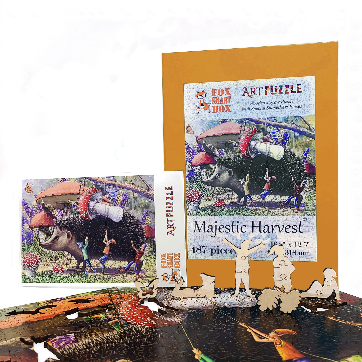 Wooden Jigsaw Puzzle with Uniquely Shaped Pieces for Adults - 487 Pieces - Majestic Harvest