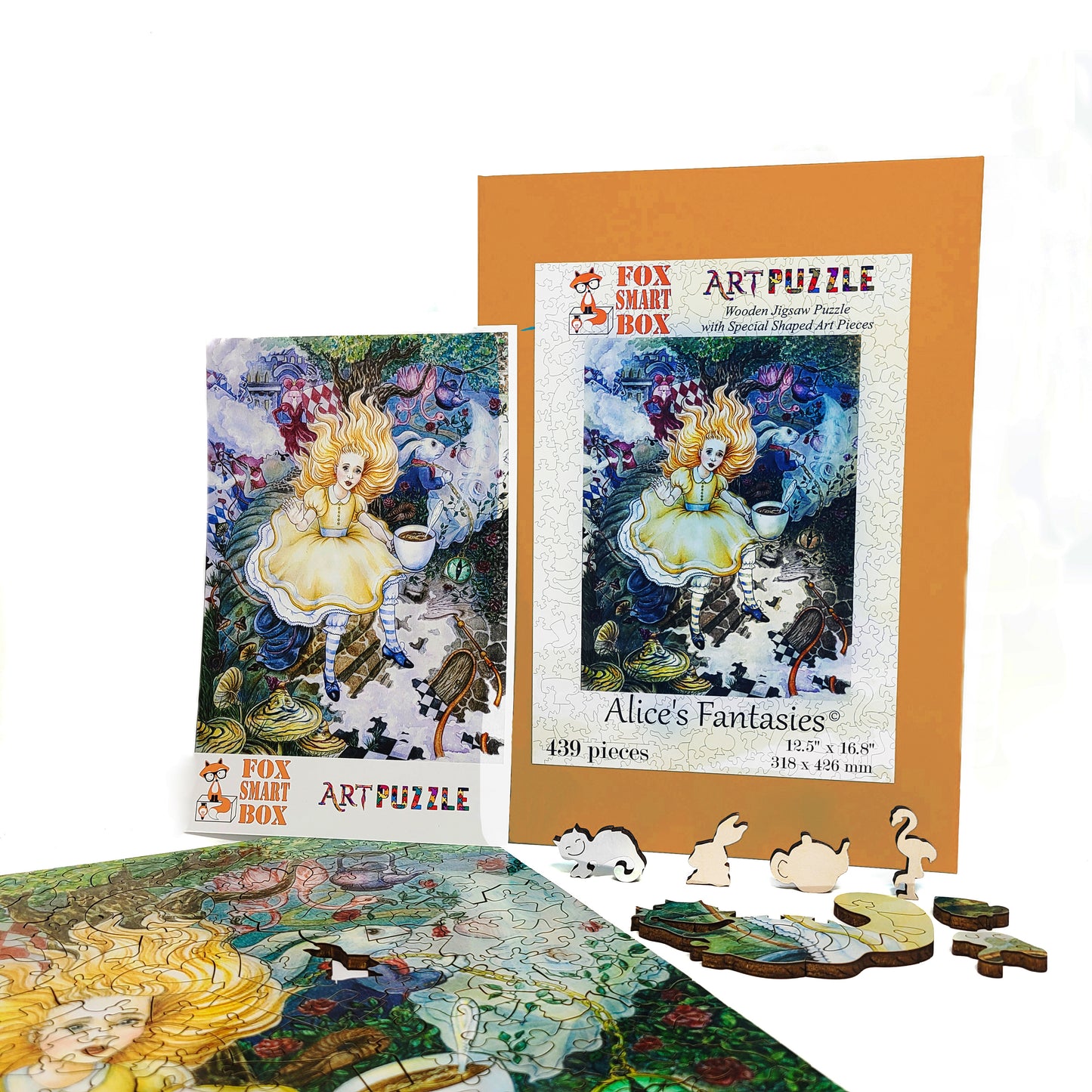 Wooden Jigsaw Puzzle with Uniquely Shaped Pieces for Adults - 439 Pieces - Alice's Fantasies