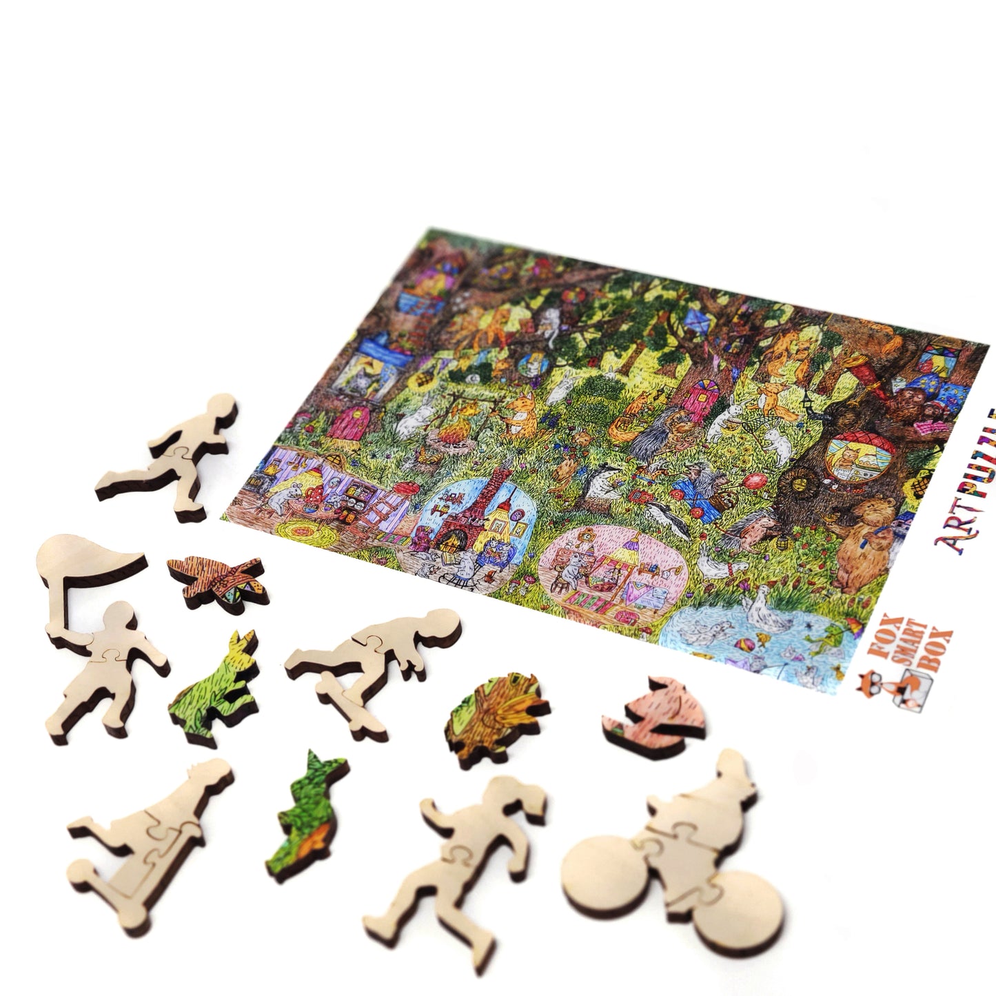 Wooden Jigsaw Puzzle with Uniquely Shaped Pieces for Adults - 505 Pieces - Fairy Forest. Summer