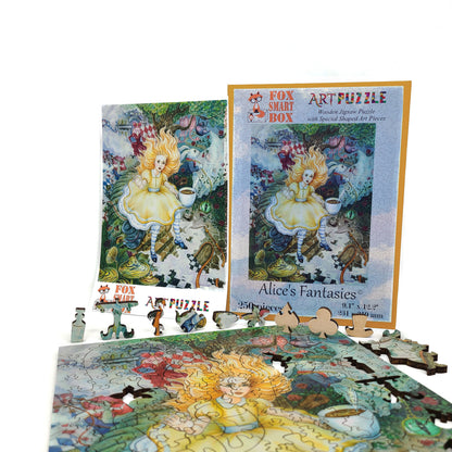 Wooden Jigsaw Puzzle with Uniquely Shaped Pieces for Adults - 250 Pieces - Alice's Fantasies