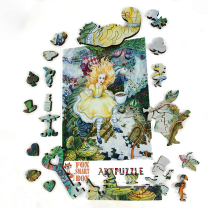 Wooden Jigsaw Puzzle with Uniquely Shaped Pieces for Adults - 250 Pieces - Alice's Fantasies