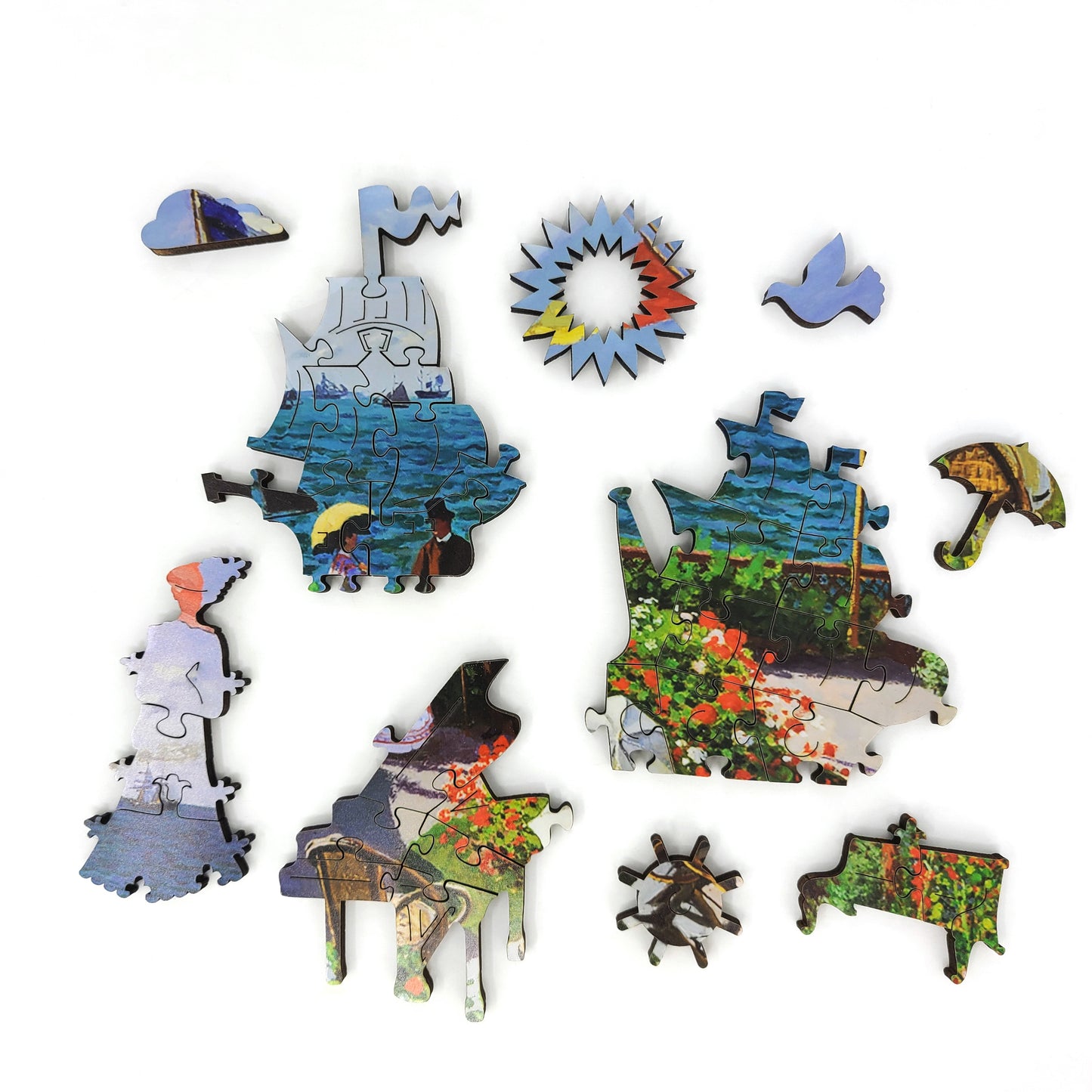 Large Format Wooden Jigsaw Puzzle with Uniquely Shaped Pieces for Seniors and Adults - 205 Pieces - The Garden at Sainte-Adresse