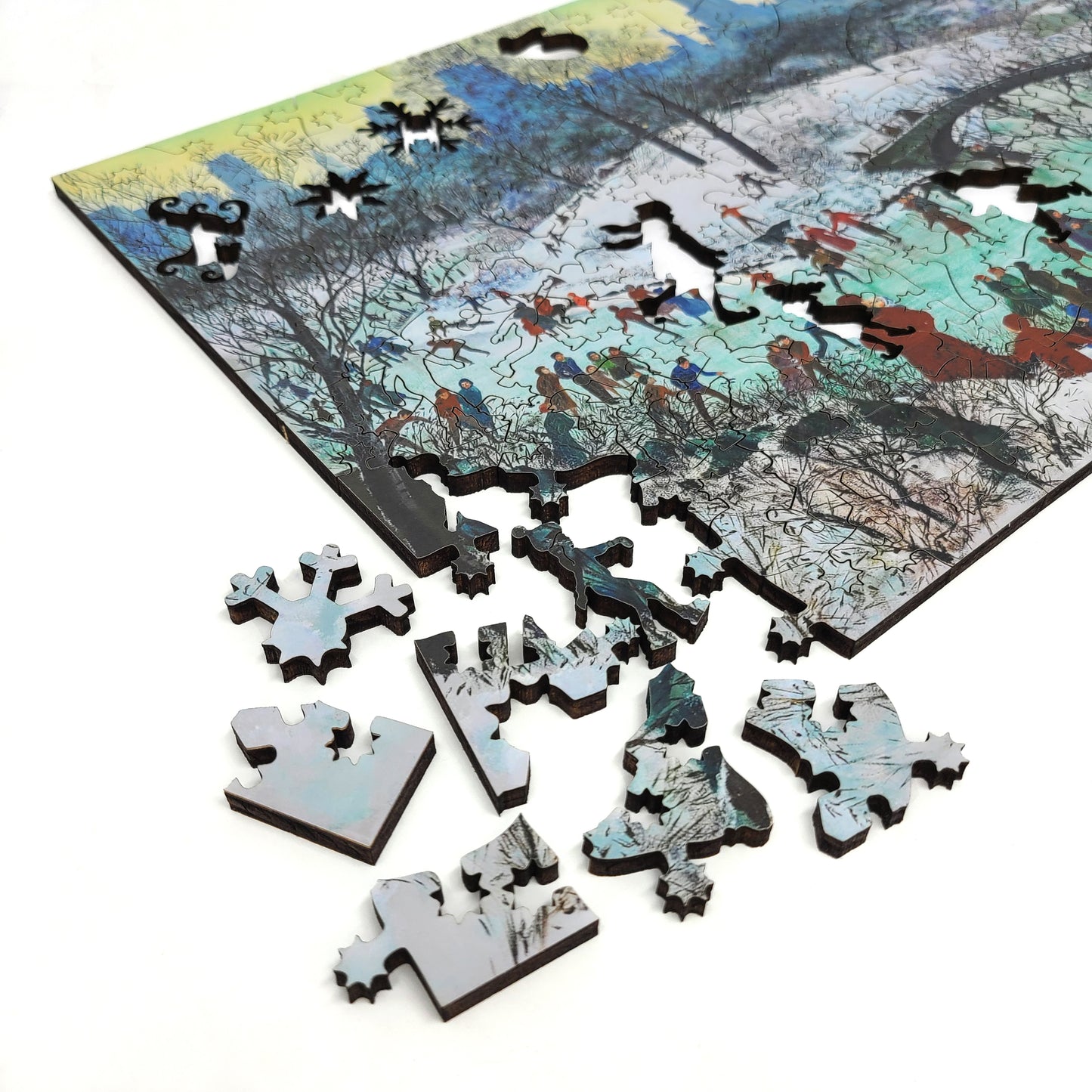 Large Format Wooden Jigsaw Puzzle with Uniquely Shaped Pieces for Seniors and Adults - 180 Pieces - Skating in Central Park