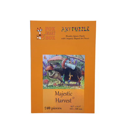 Wooden Jigsaw Puzzle with Uniquely Shaped Pieces for Adults - 240 Pieces - Majestic Harvest