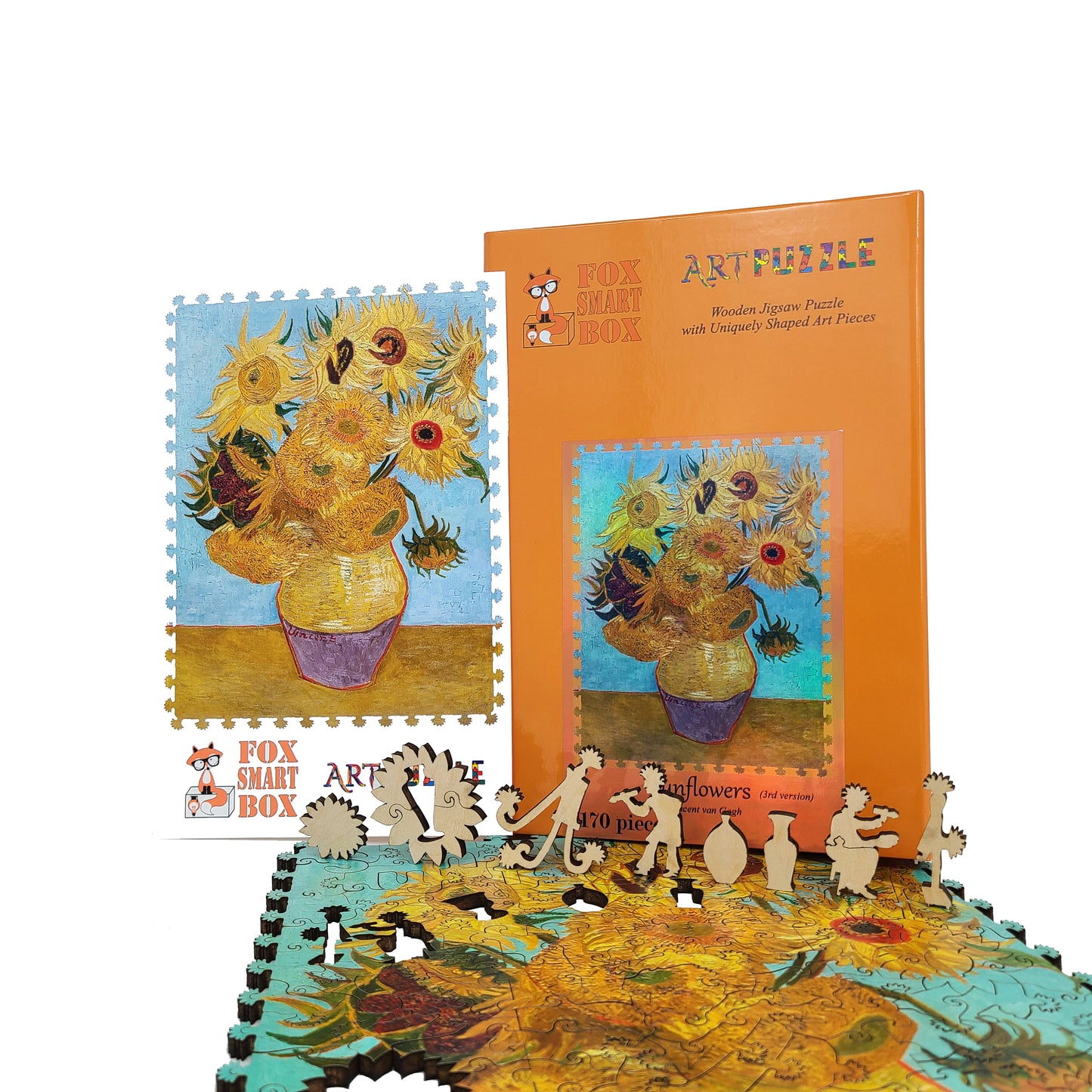 Large Format Wooden Jigsaw Puzzle with Uniquely Shaped Pieces for Seniors and Adults - 170 Pieces - Sunflowers (3rd Version}