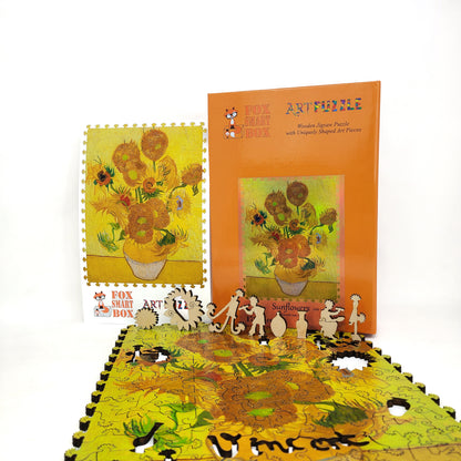 Large Format Wooden Jigsaw Puzzle with Uniquely Shaped Pieces for Seniors and Adults - 170 Pieces - Sunflowers (4rd Version}