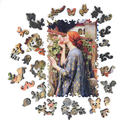 Large Format Wooden Jigsaw Puzzle with Uniquely Shaped Pieces for Seniors and Adults - 200 Pieces - The Soul of the Rose