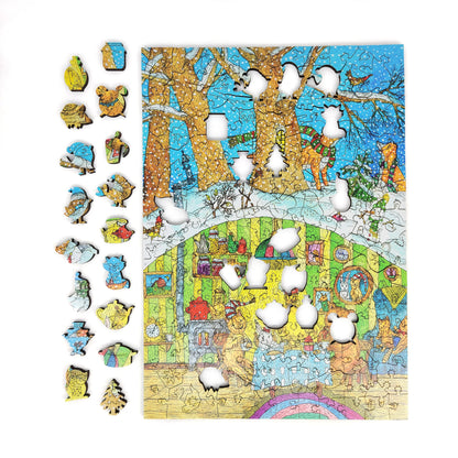 Large Format Wooden Jigsaw Puzzle with Uniquely Shaped Pieces for Seniors and Adults - 195 Pieces - Visiting the Bear