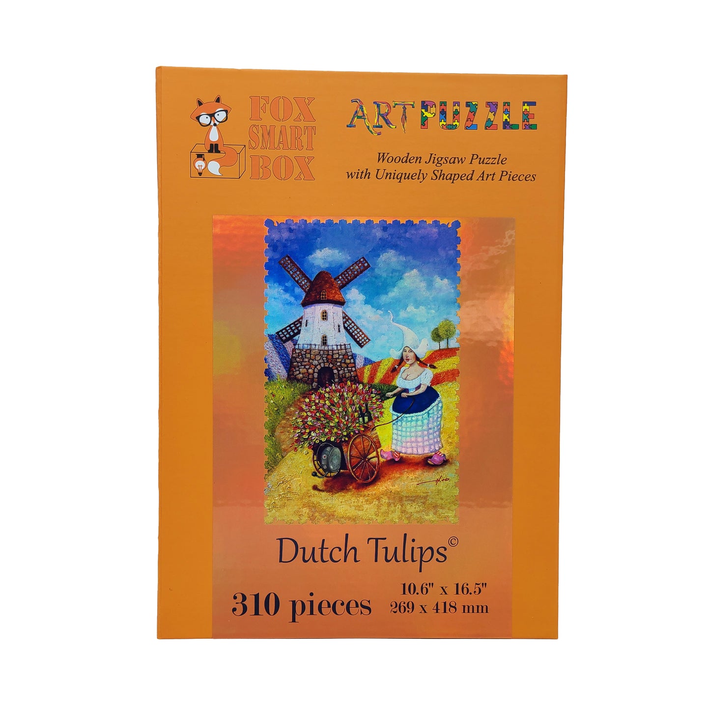 Wooden Jigsaw Puzzle with Uniquely Shaped Pieces for Adults - 310 Pieces - Dutch Tulips