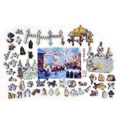Wooden Jigsaw Puzzle with Uniquely Shaped Pieces for Adults - 400 Pieces - Pancake Week