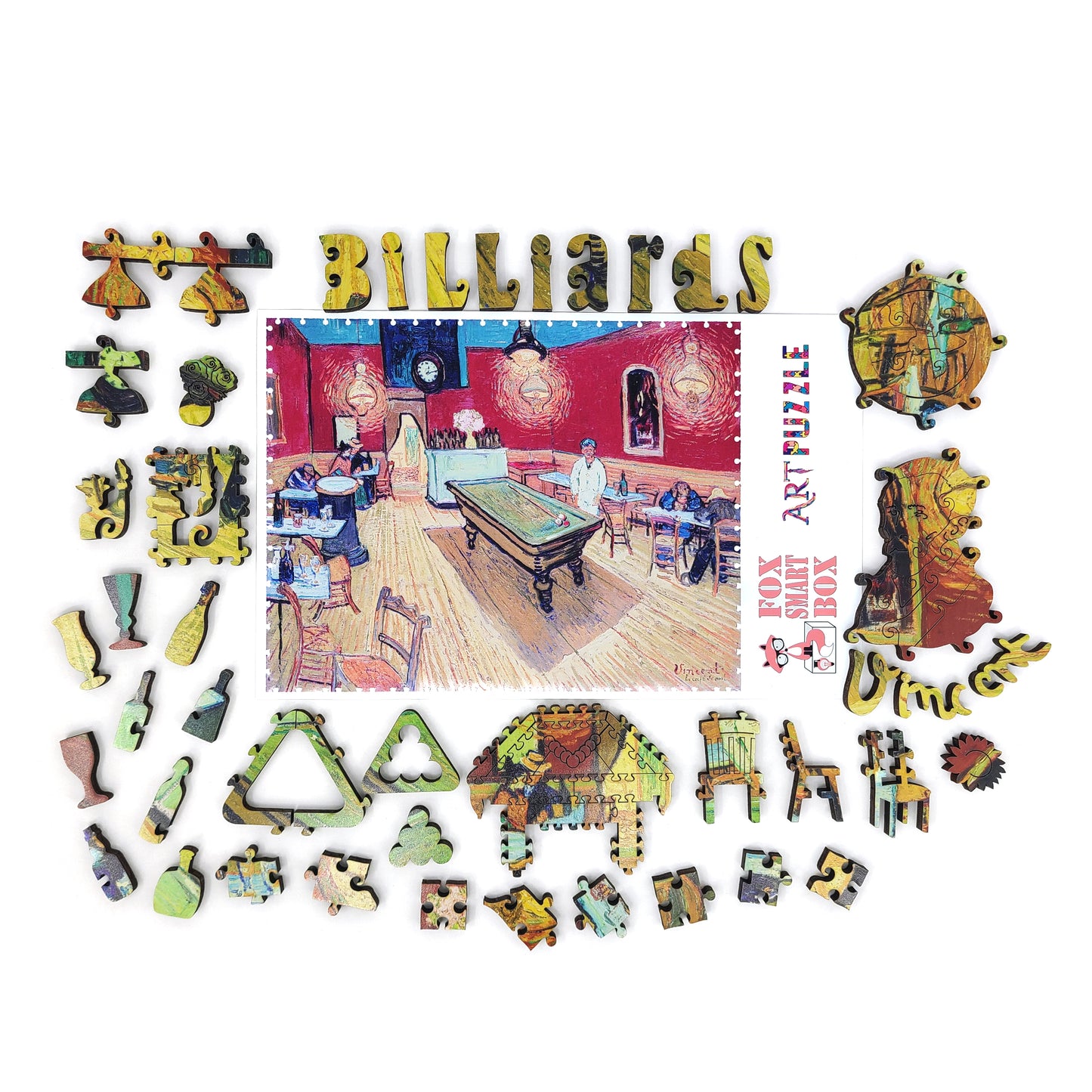 Wooden Jigsaw Puzzle with Uniquely Shaped Pieces for Adults - 330 Pieces - The Night Café
