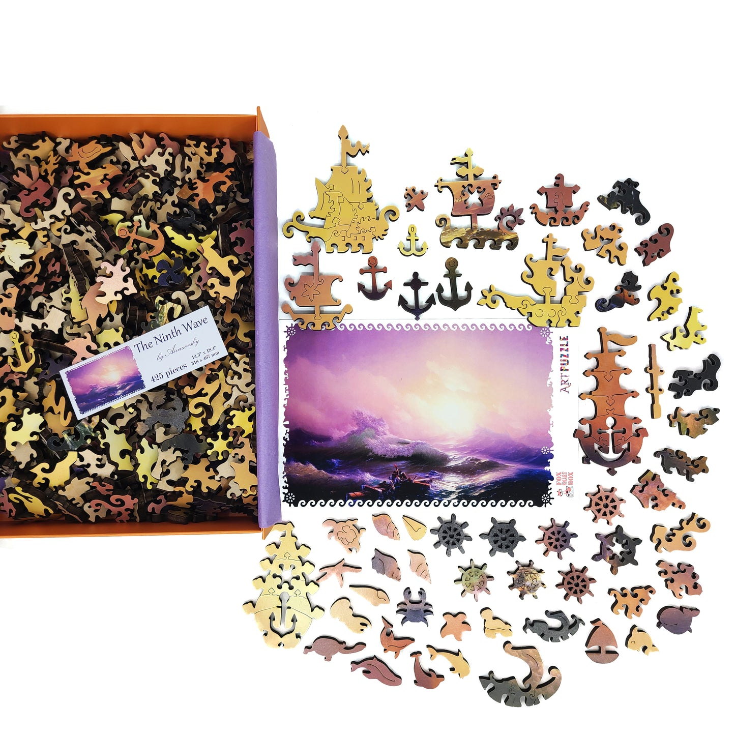 Wooden Jigsaw Puzzle with Uniquely Shaped Pieces for Adults - 425 Pieces - The Ninth Wave