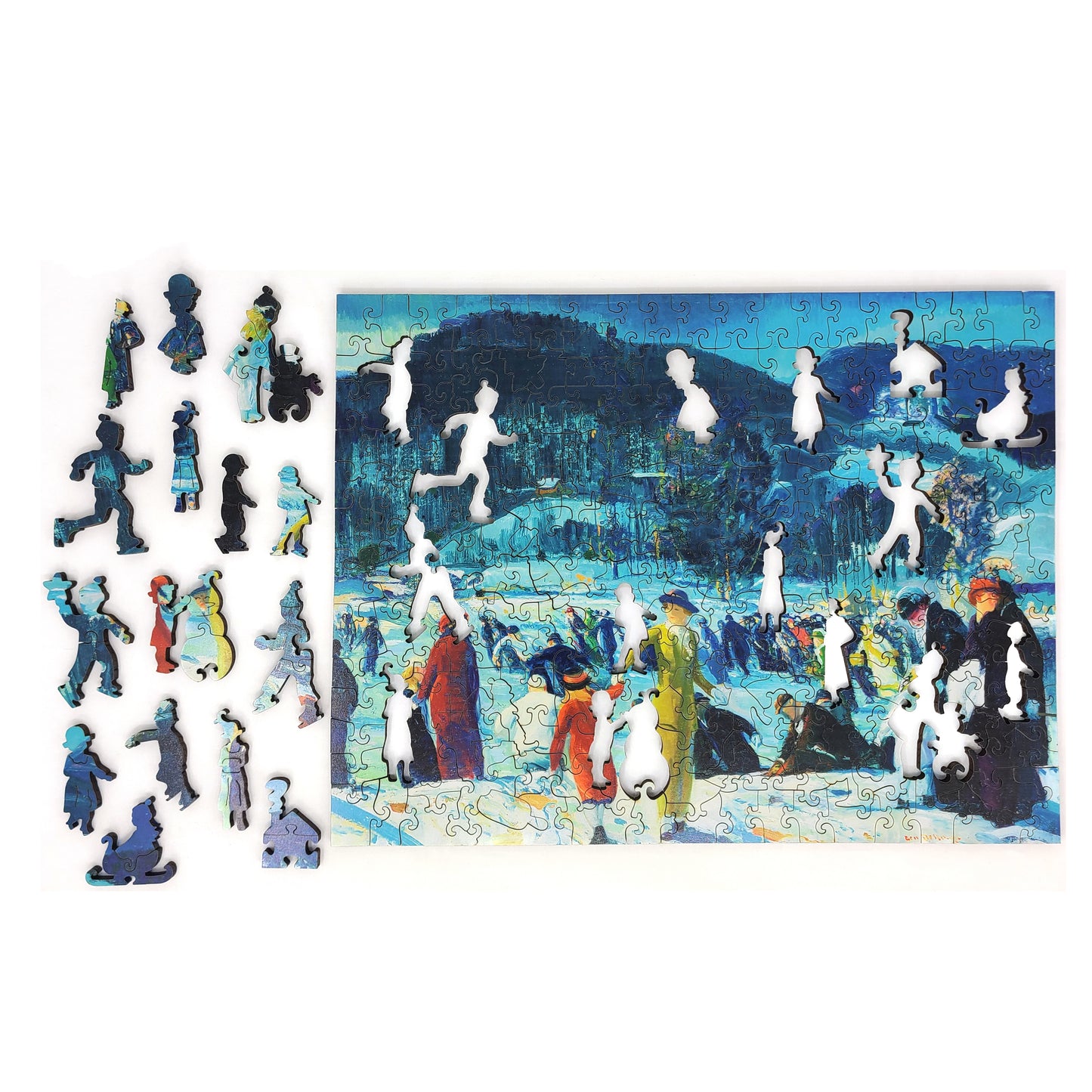 Wooden Jigsaw Puzzle with Uniquely Shaped Pieces for Adults - 215 Pieces - Love of Winter