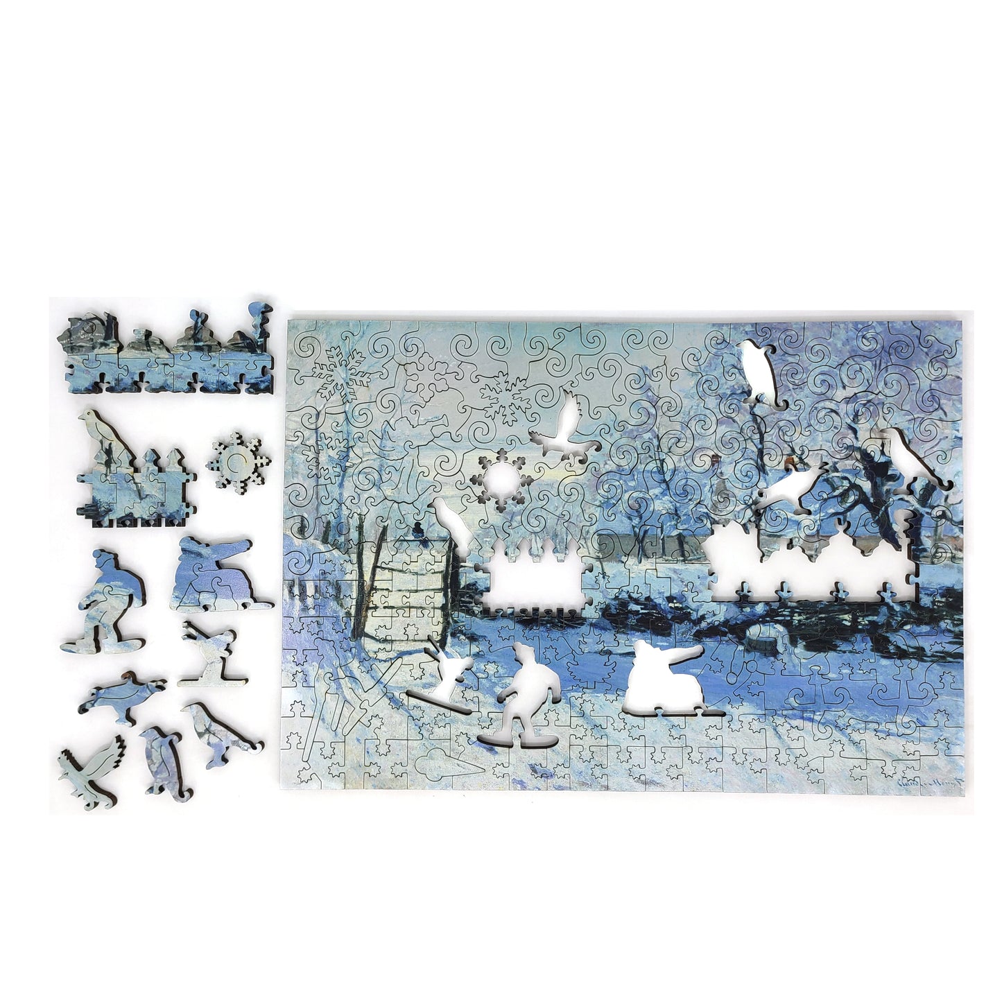 Wooden Jigsaw Puzzle with Uniquely Shaped Pieces for Adults - 210 Pieces - The Magpie