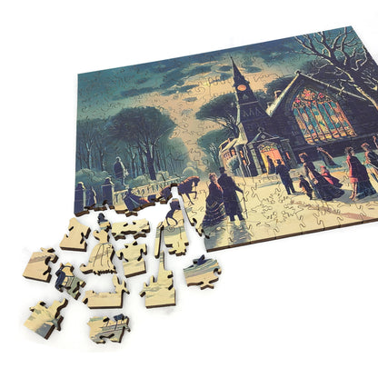 Large Format Wooden Jigsaw Puzzle with Uniquely Shaped Pieces for Seniors and Adults - 200 Pieces - Christmas Eve