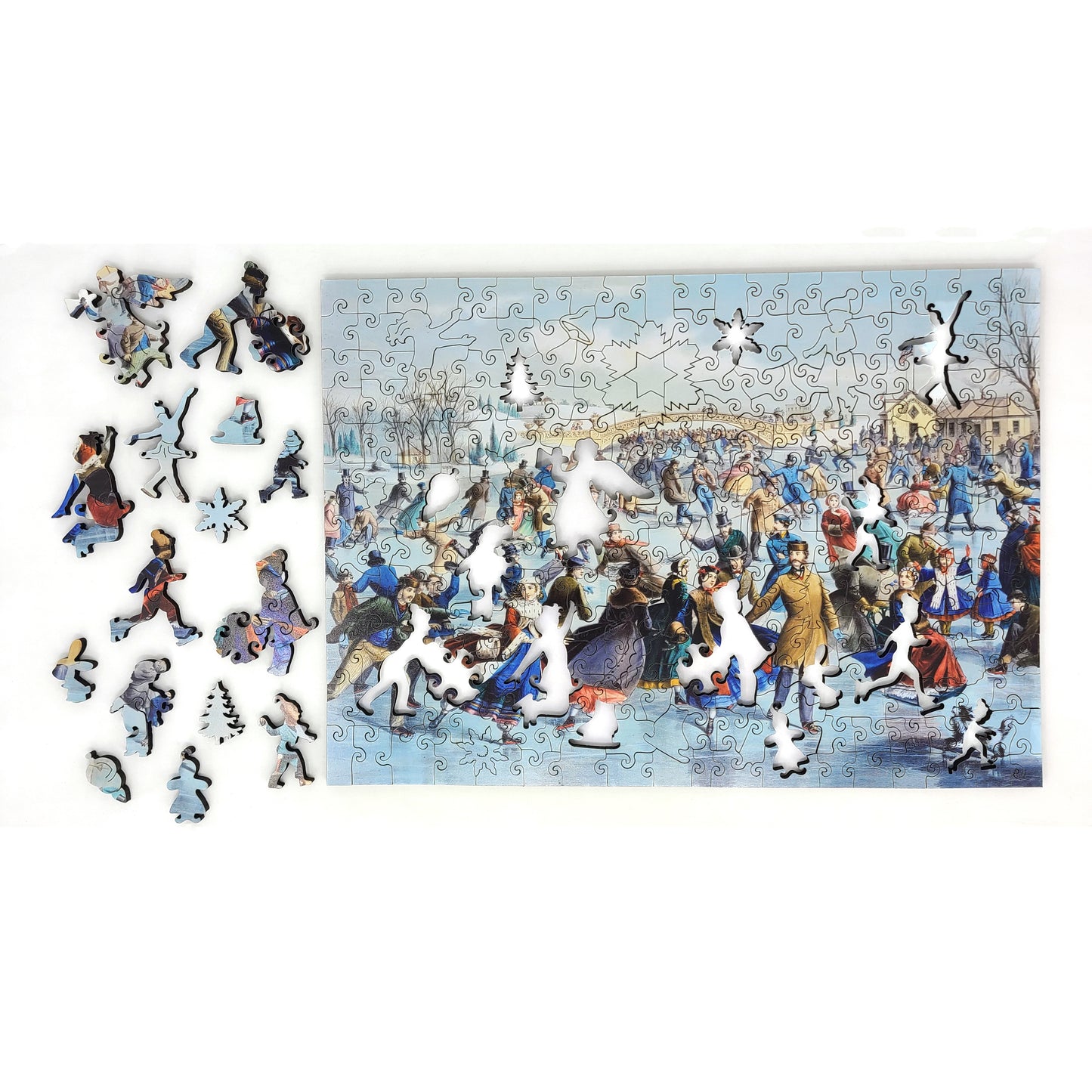 Large Format Wooden Jigsaw Puzzle with Uniquely Shaped Pieces for Seniors and Adults - 262 Pieces - Central Park, Winter – The Skating Pond