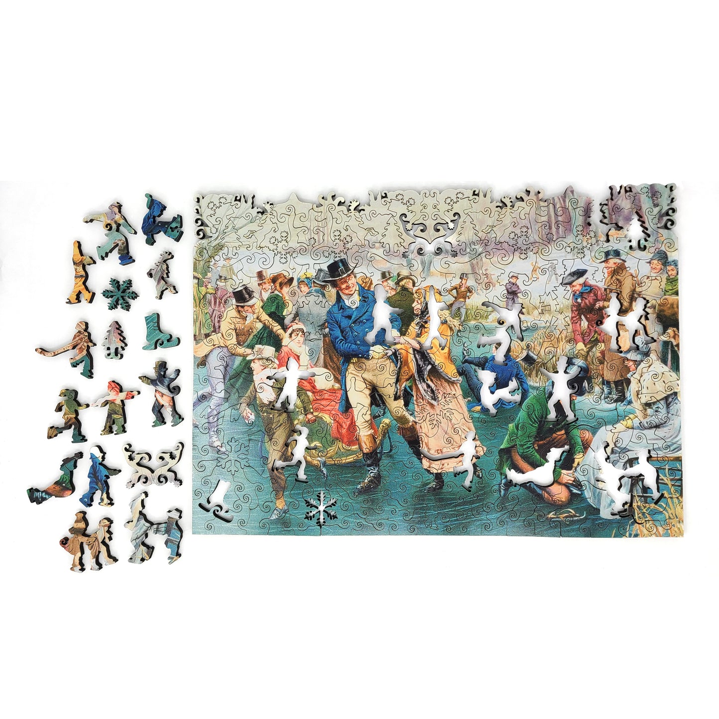 Wooden Jigsaw Puzzle with Uniquely Shaped Pieces for Adults - 255 Pieces - A Merry Christmas