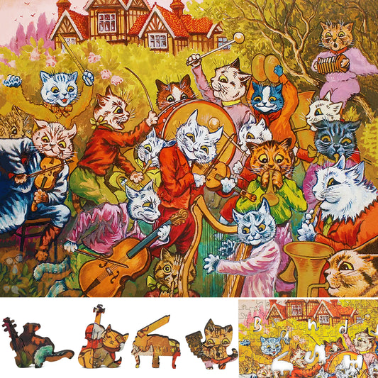 Wooden Jigsaw Puzzle with Uniquely Shaped Pieces for Adults - 235 Pieces - And the band plays on!