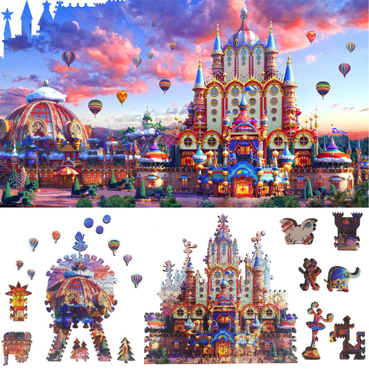 Wooden Jigsaw Puzzle with Uniquely Shaped Pieces for Adults - 425 Pieces - Magic Castle