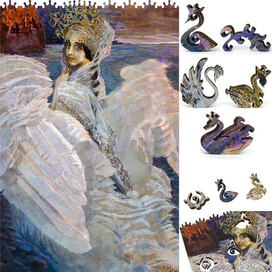 Wooden Jigsaw Puzzle with Uniquely Shaped Pieces for Adults - 400 Pieces - The Swan Princess