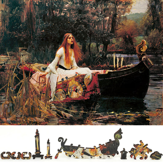 Wooden Jigsaw Puzzle with Uniquely Shaped Pieces for Adults - 270 Pieces - The Lady of Shalott