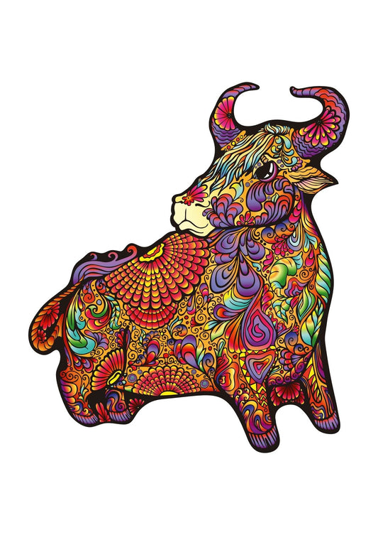 Woody Puzzle - Unique Wooden Jigsaw Puzzle - 245 Pieces - Bull