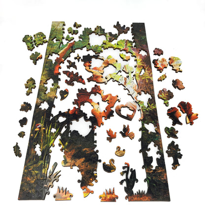 Wooden Jigsaw Puzzle with Uniquely Shaped Pieces for Adults - 350 Pieces - Springtime