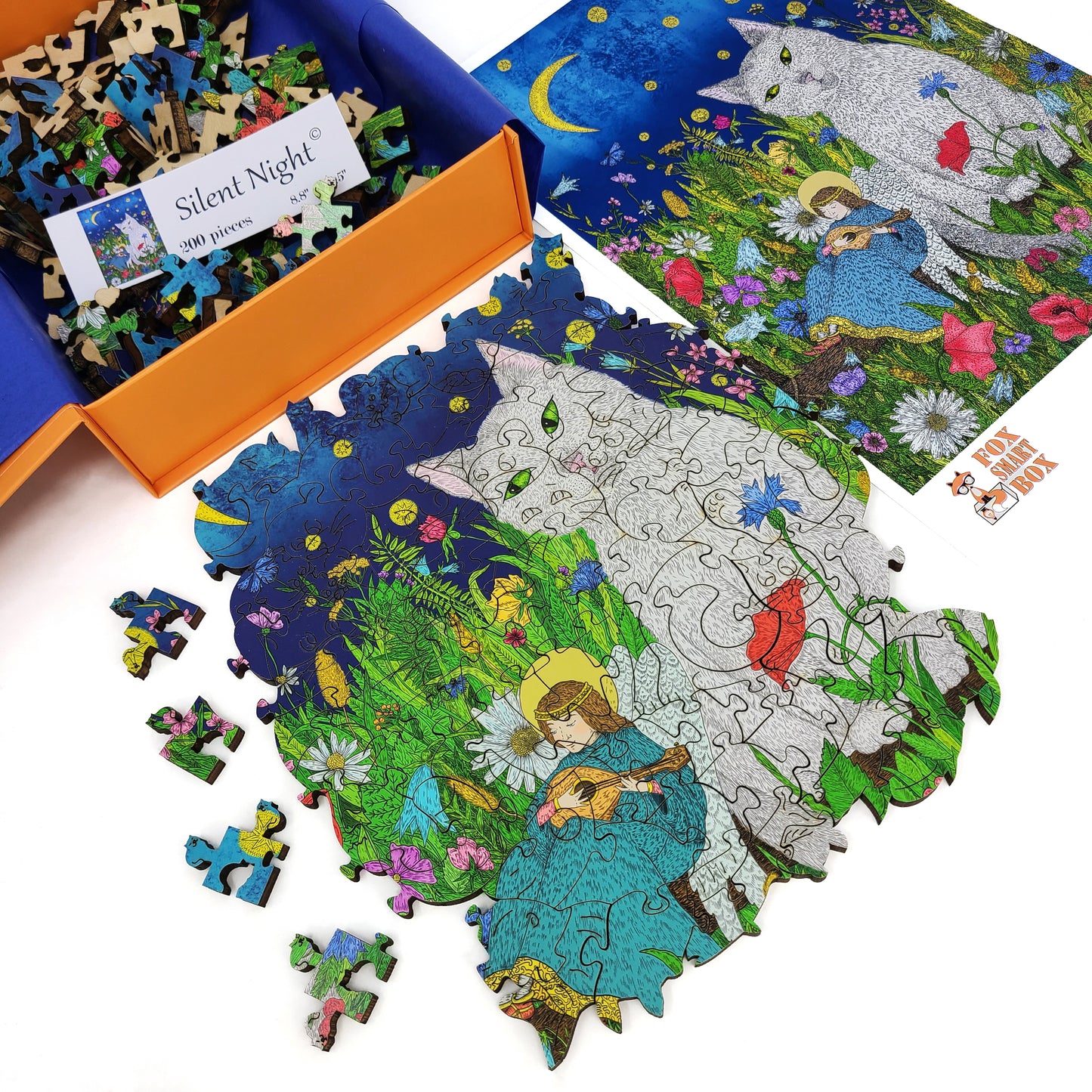 Wooden Jigsaw Puzzle with Uniquely Shaped Pieces for Adults - 200 Pieces - Silent Night