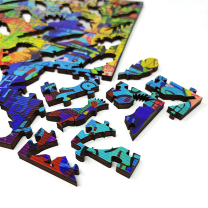 Wooden Jigsaw Puzzle with Uniquely Shaped Pieces for Adults - 220 Pieces - Colorful Wildlife. Parrot