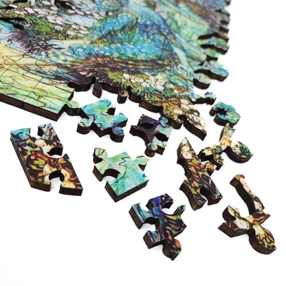 Wooden Jigsaw Puzzle with Uniquely Shaped Pieces for Adults - 230 Pieces - Forest Nymphs