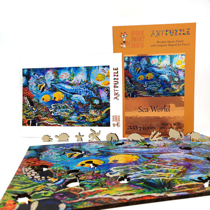 Wooden Jigsaw Puzzle with Uniquely Shaped Pieces for Adults - 333 Pieces - Sea World