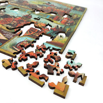 Wooden Jigsaw Puzzle with Uniquely Shaped Pieces for Adults - 340 pieces - Firefighters
