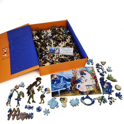 Wooden Jigsaw Puzzle with Uniquely Shaped Pieces for Adults - 435 Pieces - Children's Afternoon at Wargemont