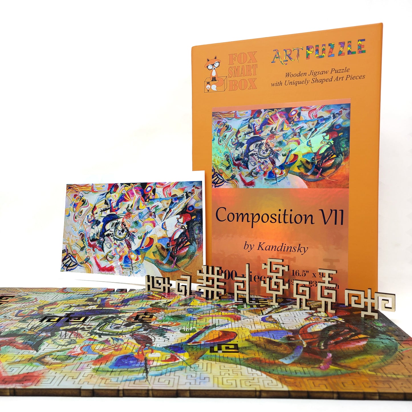 Wooden Jigsaw Puzzle with Uniquely Shaped Pieces for Adults - 300 Pieces - Challenge. Composition VII
