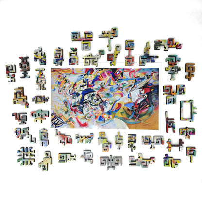 Wooden Jigsaw Puzzle with Uniquely Shaped Pieces for Adults - 300 Pieces - Challenge. Composition VII