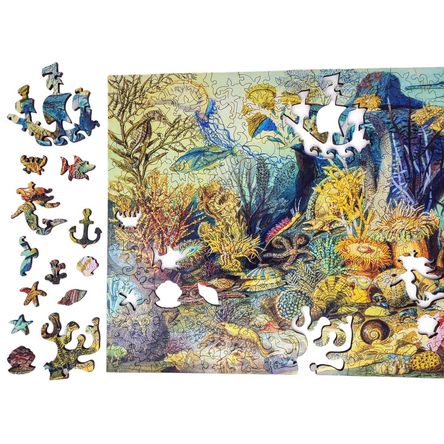 Wooden Jigsaw Puzzle for Adults - Uniquely Shaped Pieces  - 444 Pieces - Ocean Life