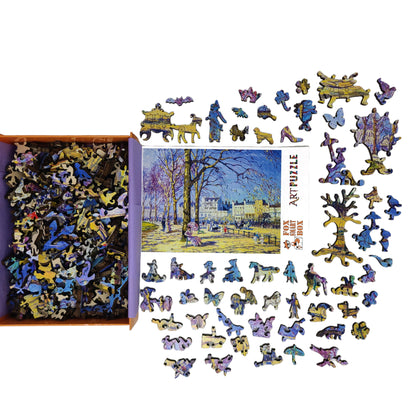 Wooden Jigsaw Puzzle for Adults - Uniquely Shaped Pieces - 303 Pieces - Hyde Park