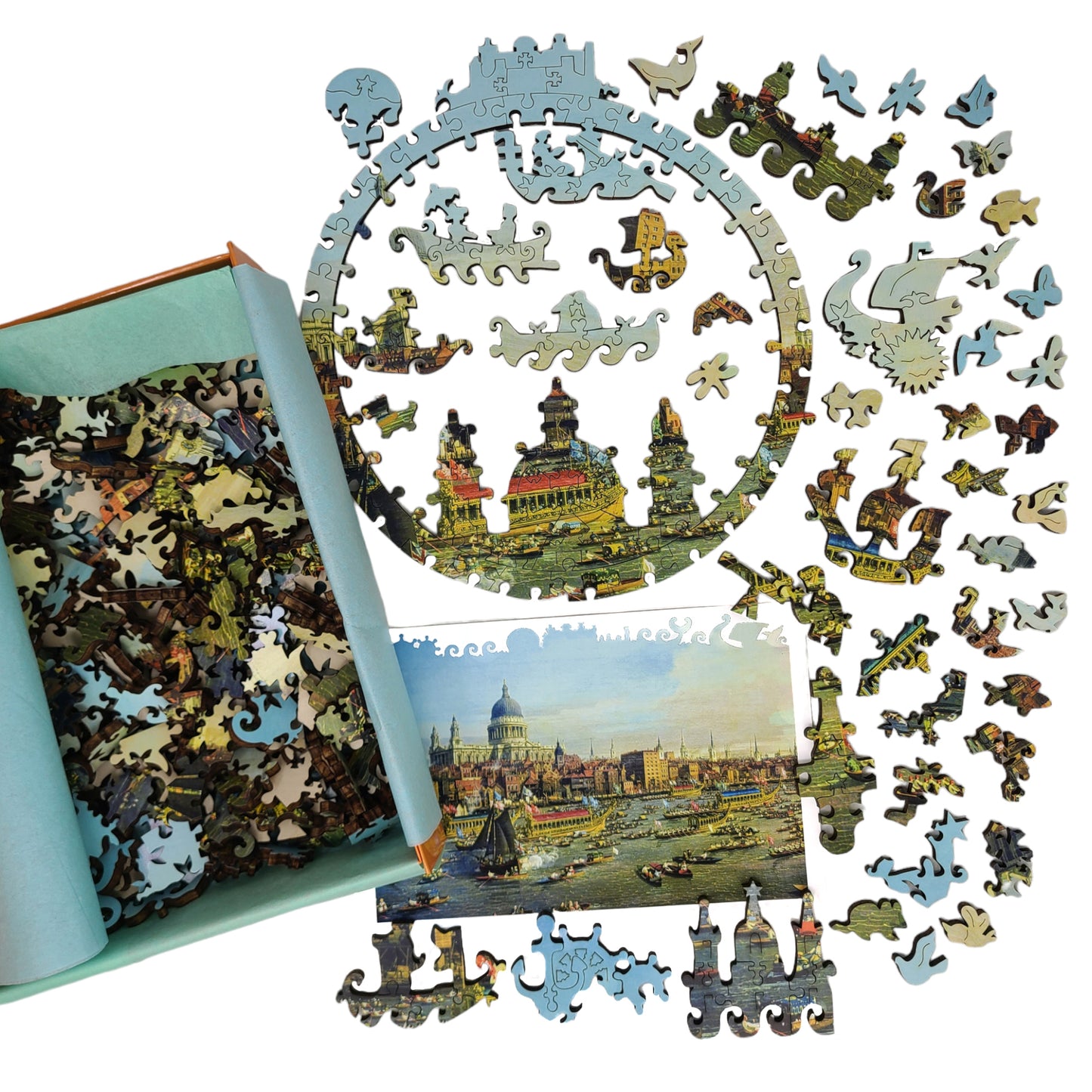 Wooden Jigsaw Puzzle for Adults - Uniquely Shaped Pieces - 370 Pieces - London from the River Thames