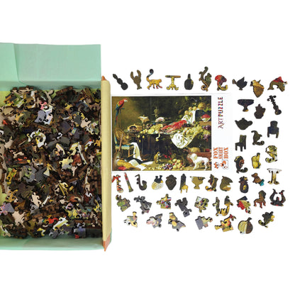 Wooden Jigsaw Puzzle for Adults - Uniquely Shaped Pieces - 262 Pieces - Banquet Still Life