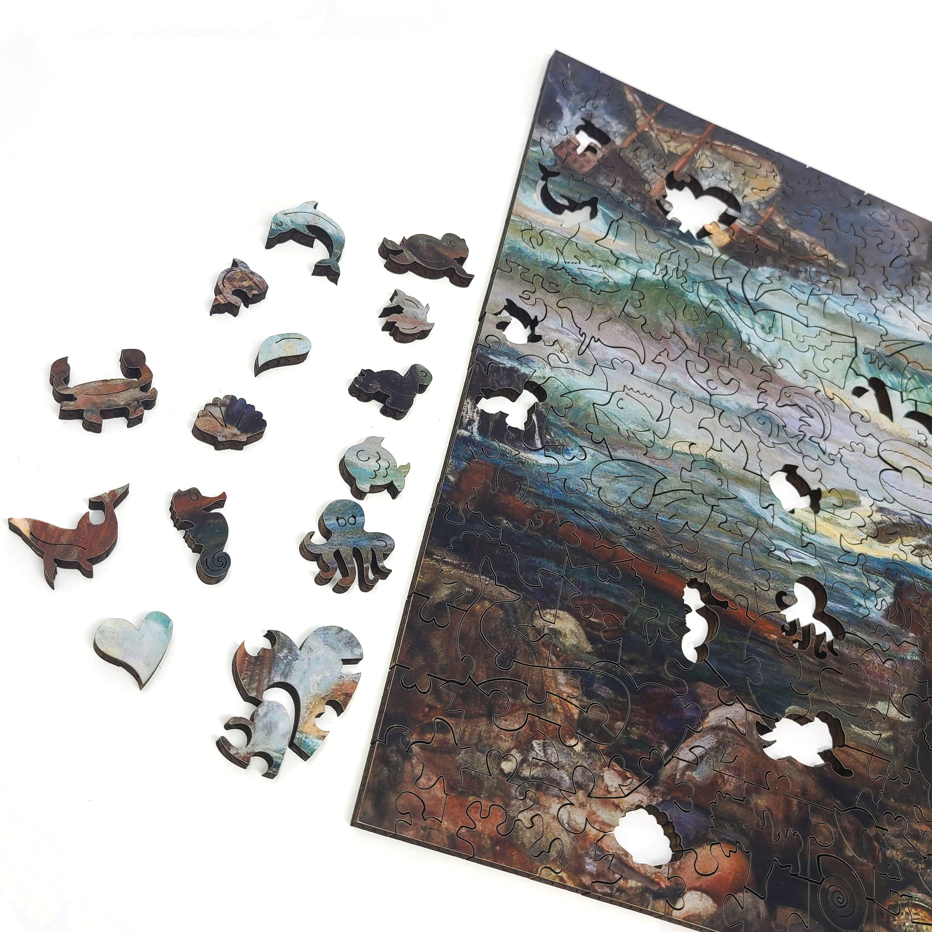 Wooden Jigsaw Puzzle with Uniquely Shaped Pieces for Adults - 386