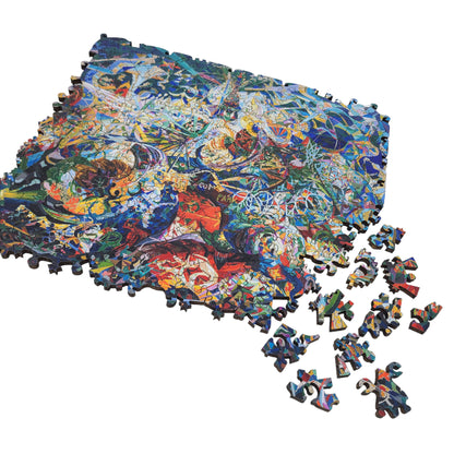 Wooden Jigsaw Puzzle for Adults - Uniquely Shaped Pieces - 195 Pieces - Battle of Lights