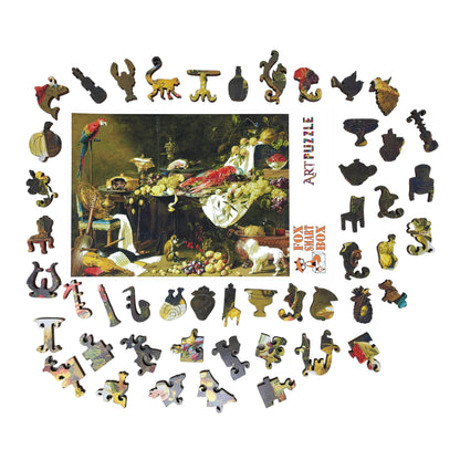 Wooden Jigsaw Puzzle for Adults - Uniquely Shaped Pieces - 262 Pieces - Banquet Still Life