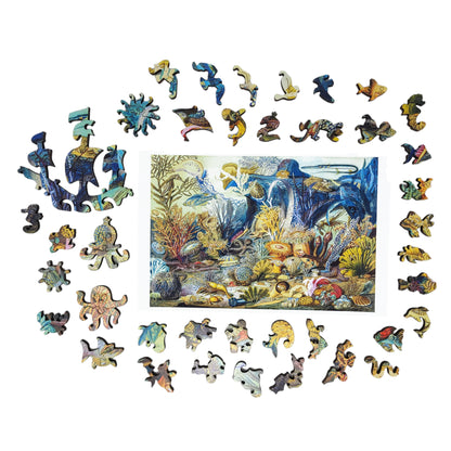 Large Format Wooden Jigsaw Puzzle with Uniquely Shaped Pieces for Seniors and Adults - 212 Pieces - Ocean Life