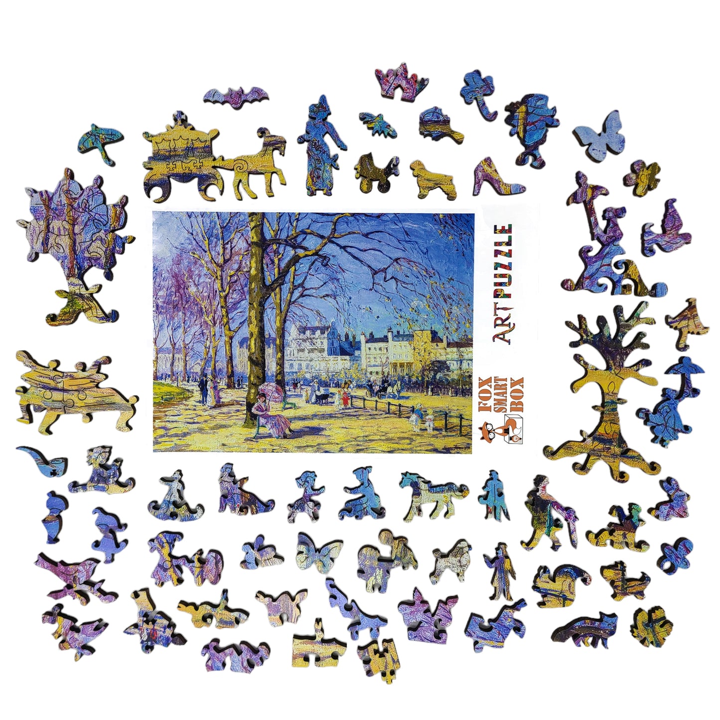 Wooden Jigsaw Puzzle for Adults - Uniquely Shaped Pieces - 303 Pieces - Hyde Park