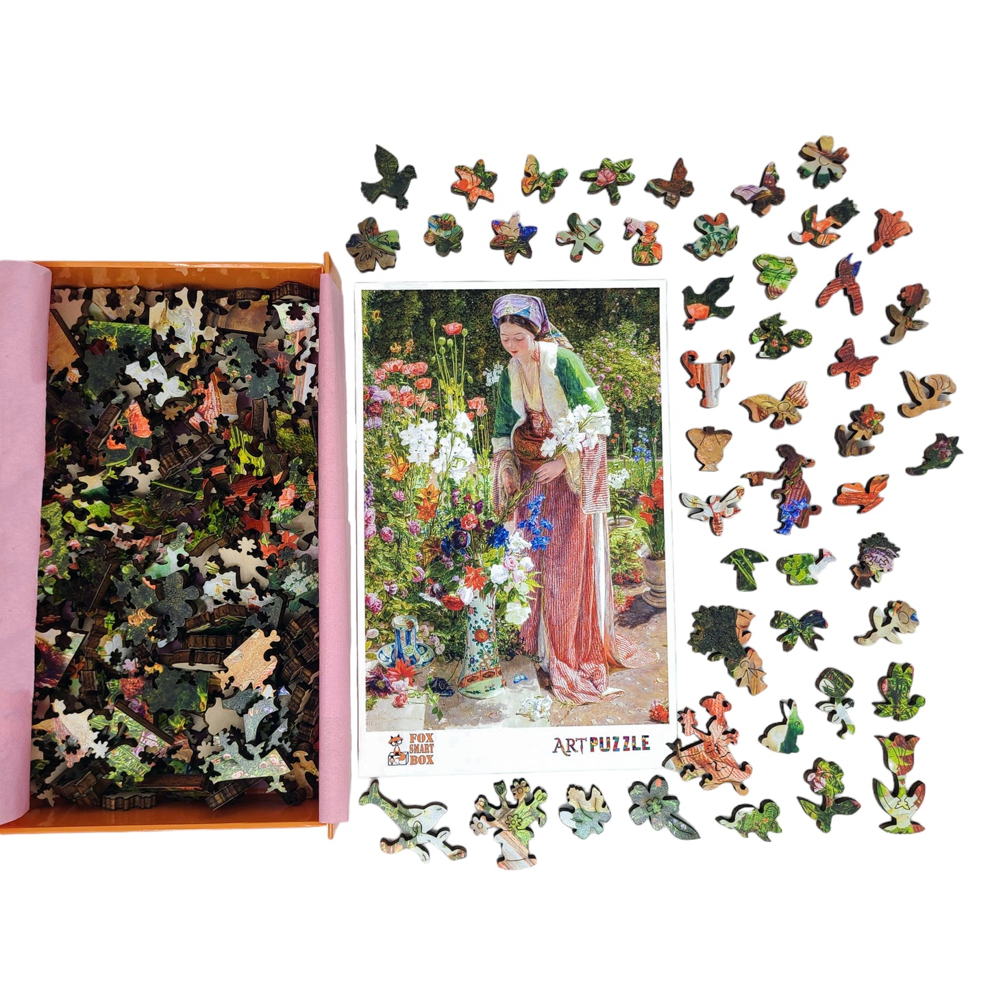 Large Format Wooden Jigsaw Puzzle with Uniquely Shaped Pieces for Seniors and Adults - 220 Pieces - In the Bey's Garden