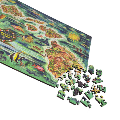 Wooden Jigsaw Puzzle for Adults - Uniquely Shaped Pieces - 440 Pieces - Hawaiian Islands