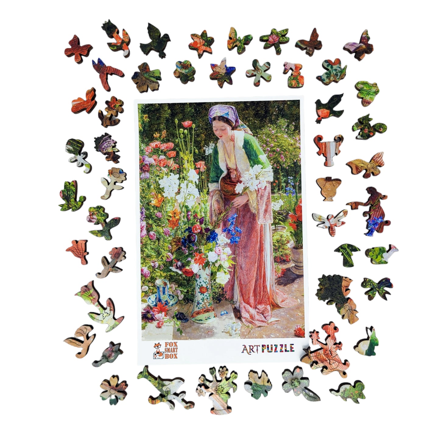 Large Format Wooden Jigsaw Puzzle with Uniquely Shaped Pieces for Seniors and Adults - 220 Pieces - In the Bey's Garden