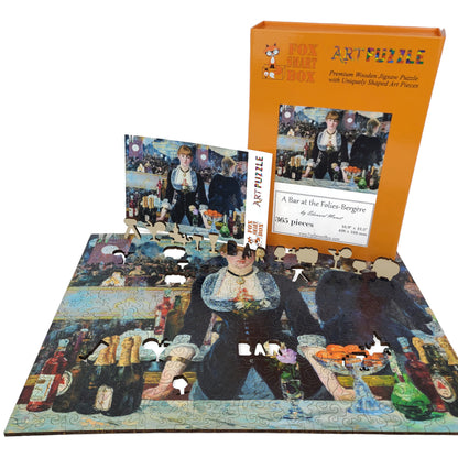 Wooden Jigsaw Puzzle for Adults - Uniquely Shaped Pieces  - 365 Pieces - A Bar at the Folies-Bergère