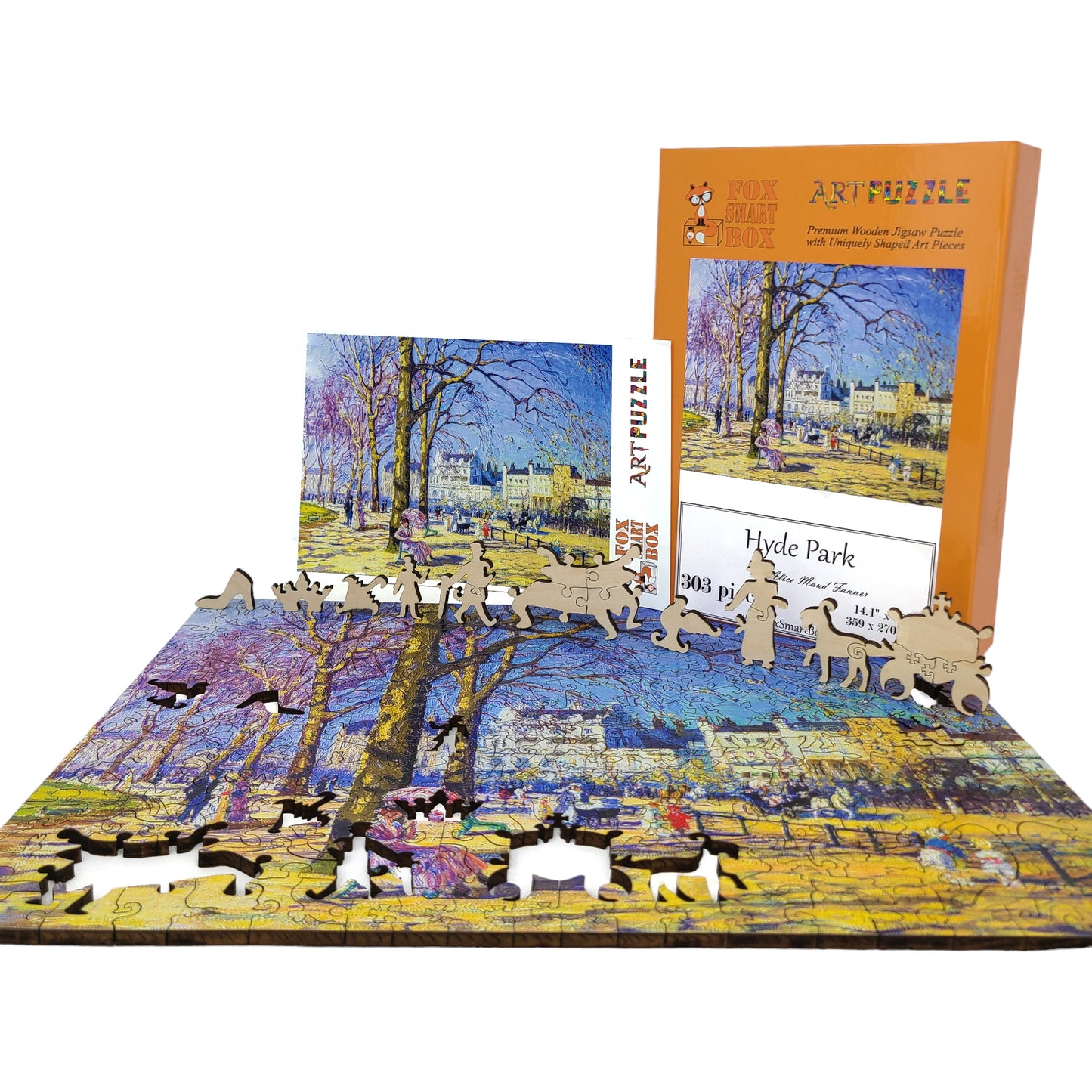 Wooden Jigsaw Puzzle for Adults - Uniquely Shaped Pieces - 303 Pieces - Hyde Park